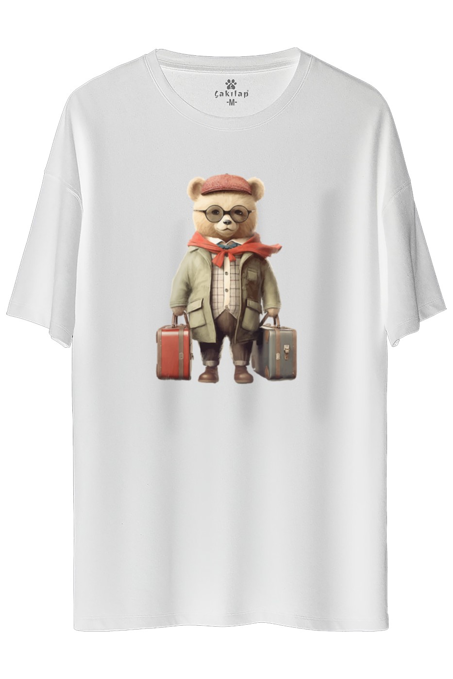 Ayıcık Baskılı Oversize Tişört