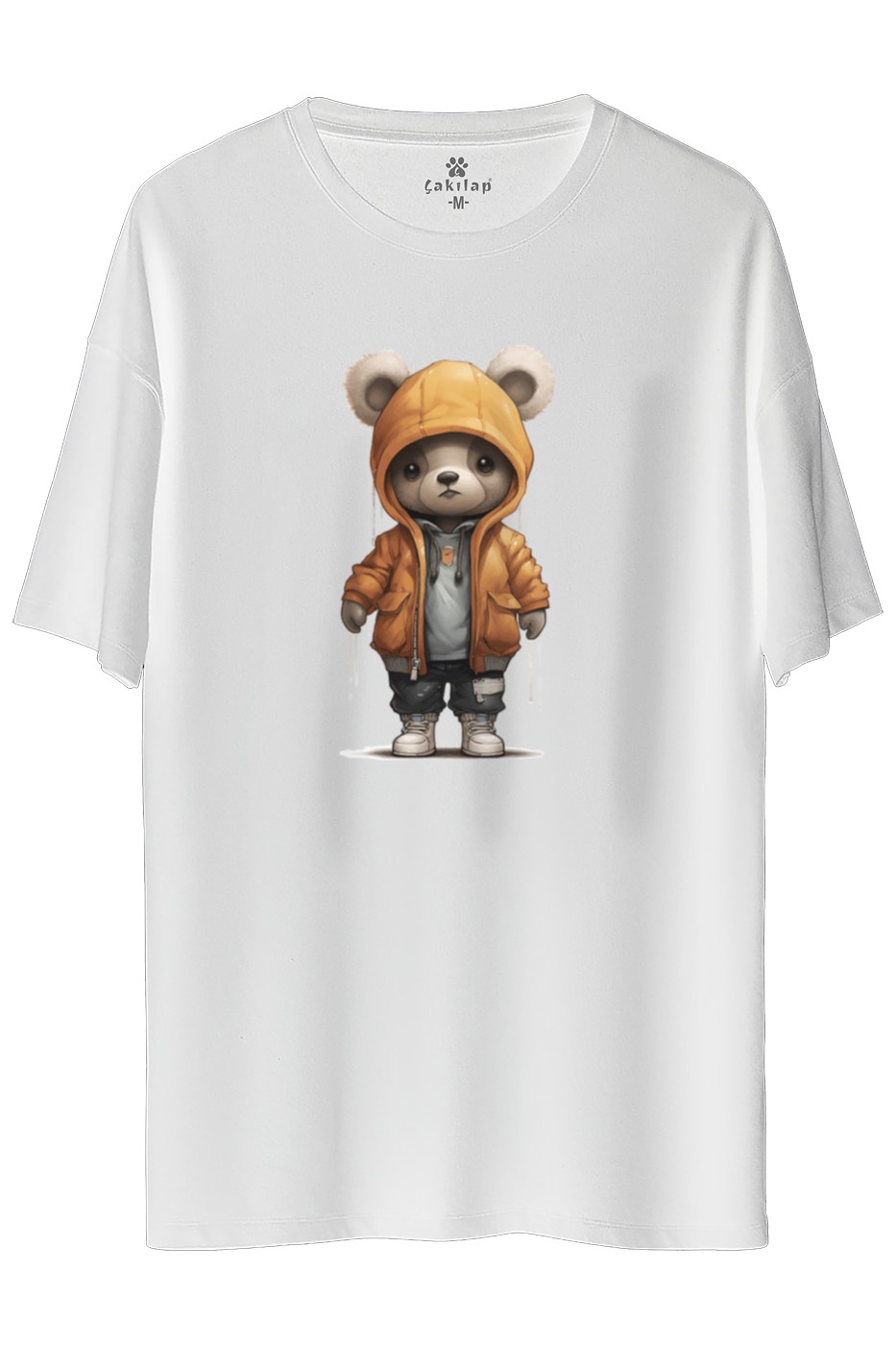 Ayıcık Baskılı Oversize Tişört