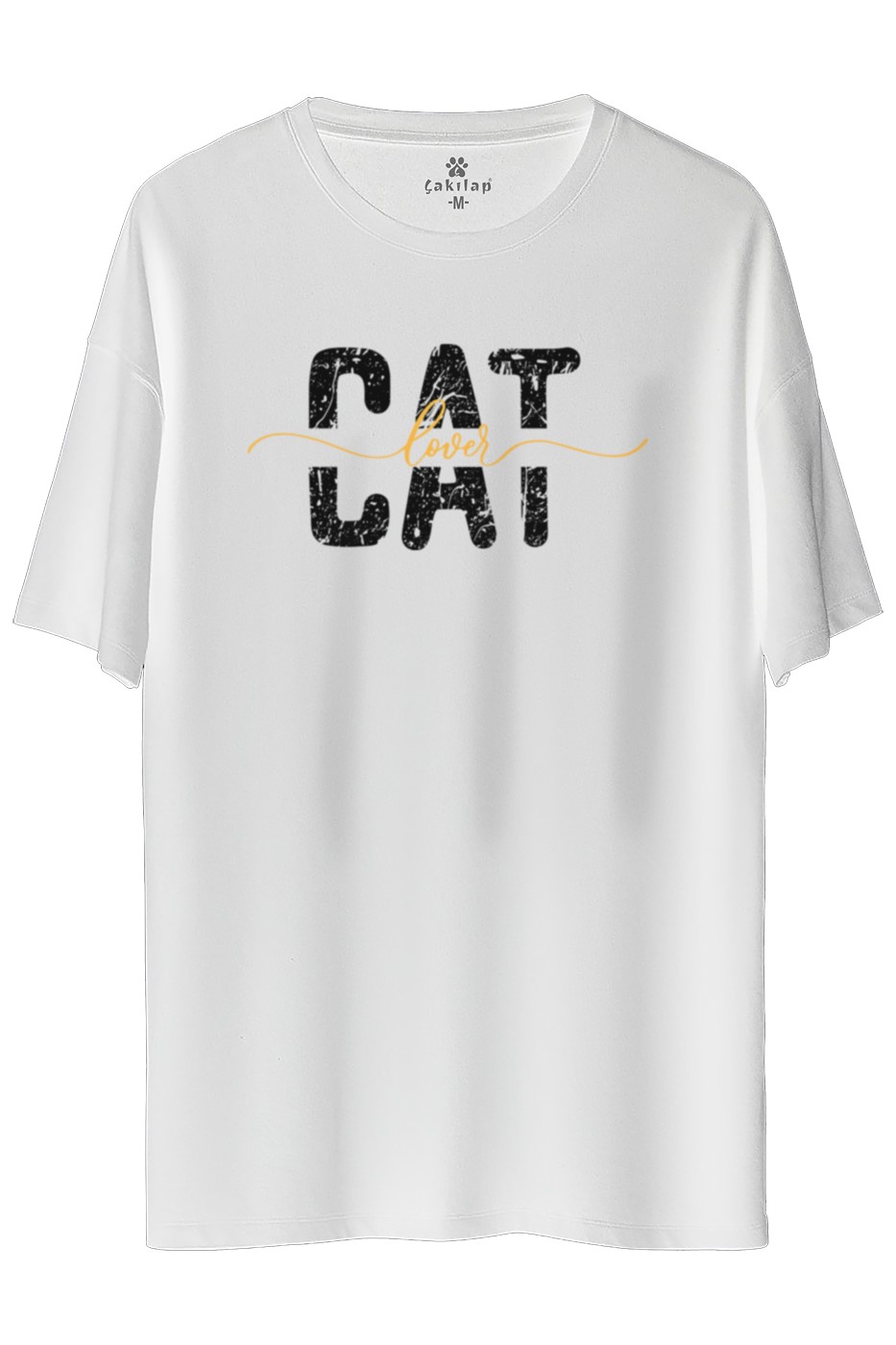 Kedi Baskılı Oversize Tişört