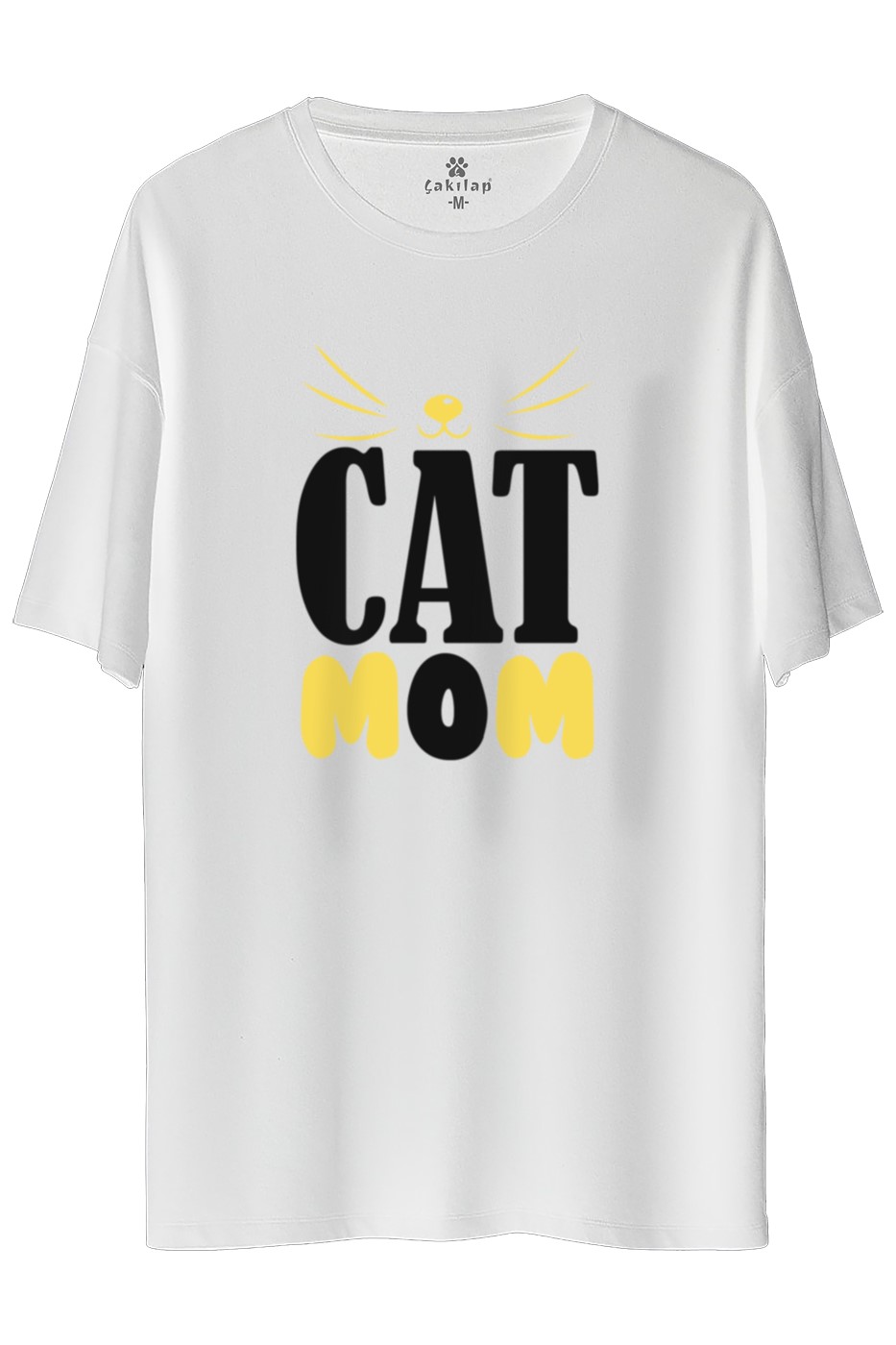 Kedi Baskılı Oversize Tişört