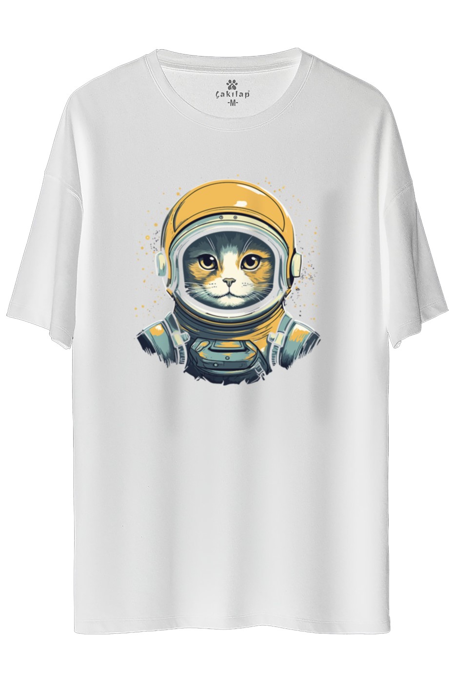 Kedi Baskılı Oversize Tişört