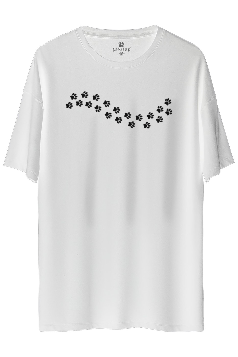 Kedi Baskılı Oversize Tişört