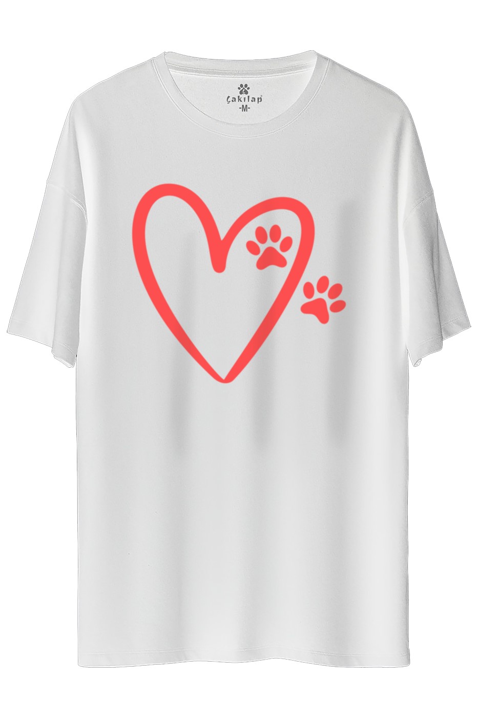 Kedi Baskılı Oversize Tişört