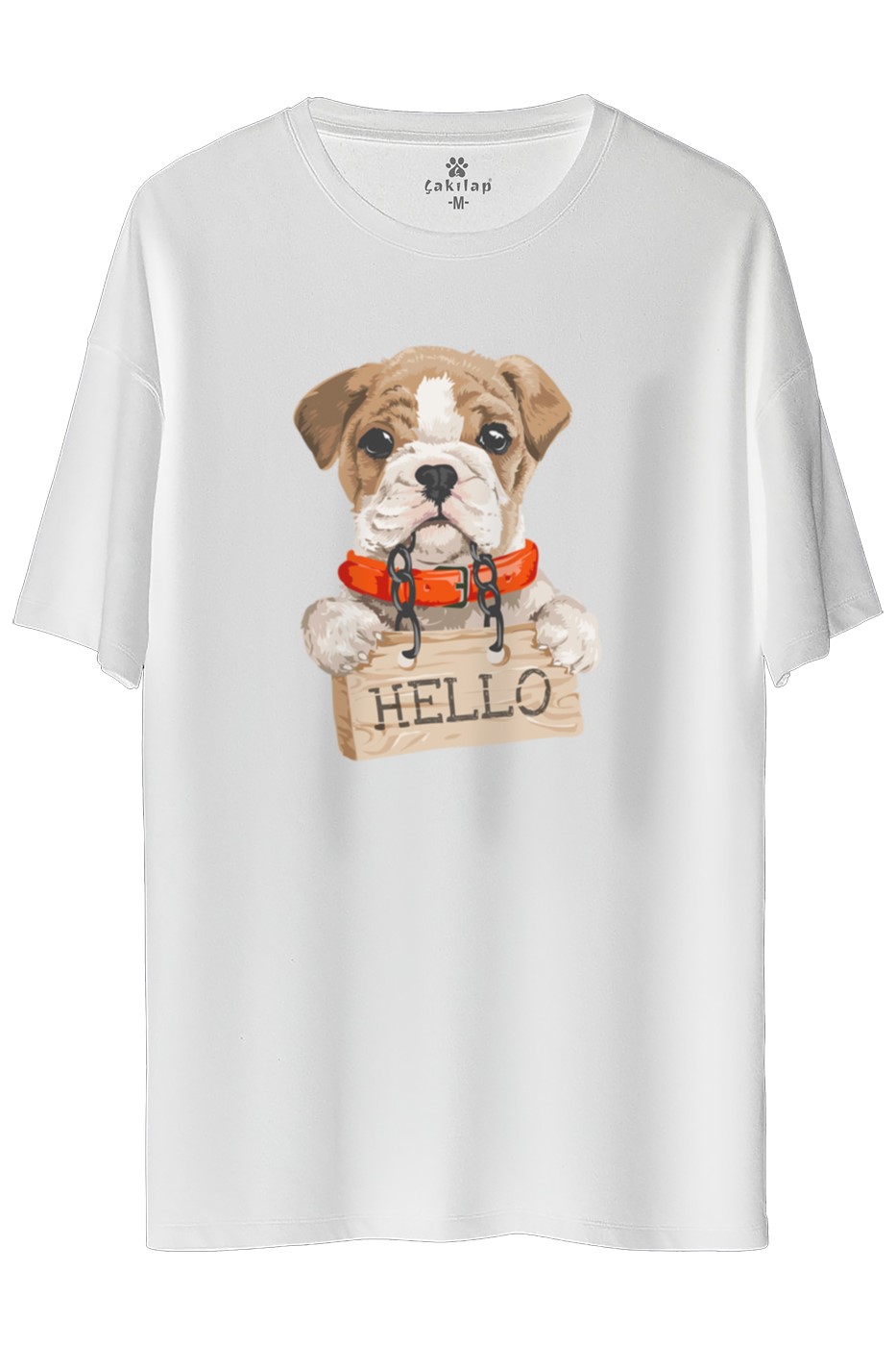 Köpek Baskılı Oversize Tişört