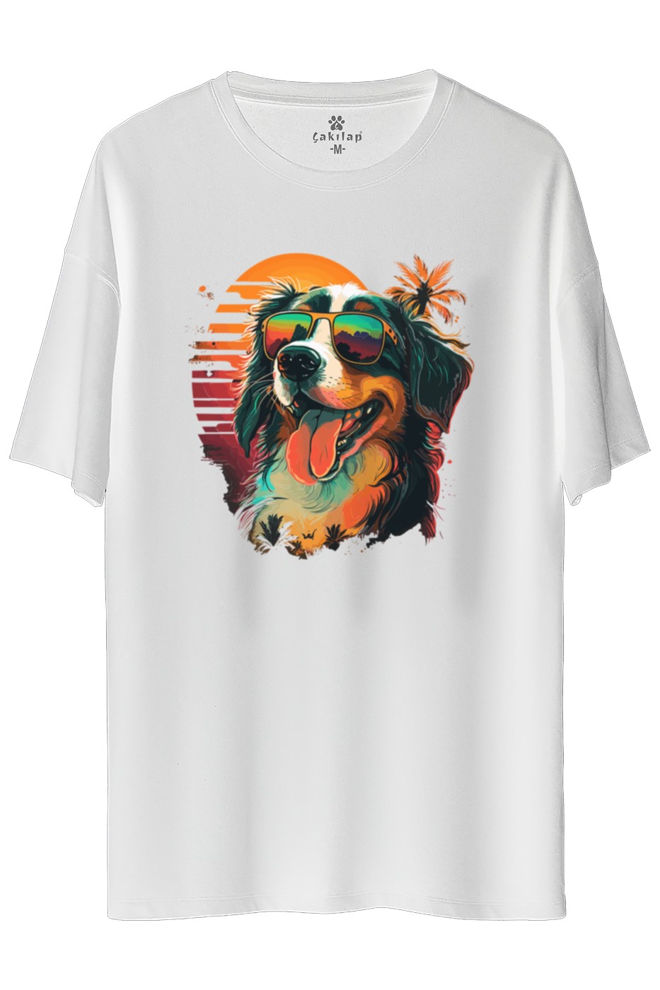 Köpek Baskılı Oversize Tişört