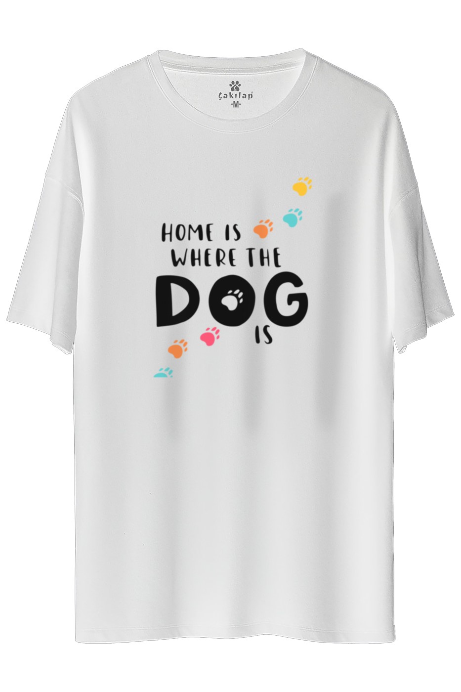 Köpek Baskılı Oversize Tişört