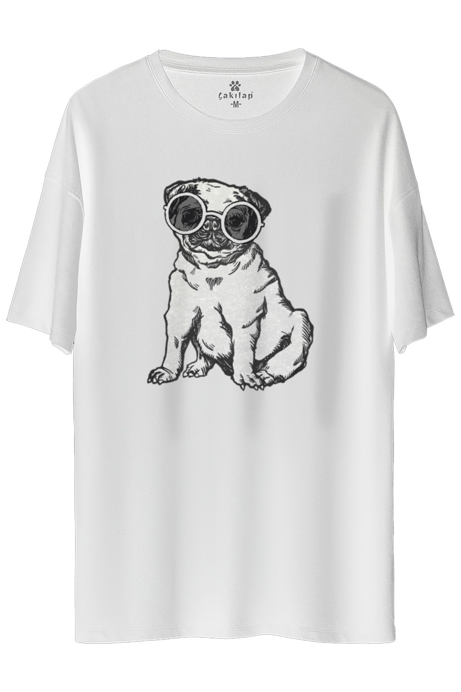 Köpek Baskılı Oversize Tişört