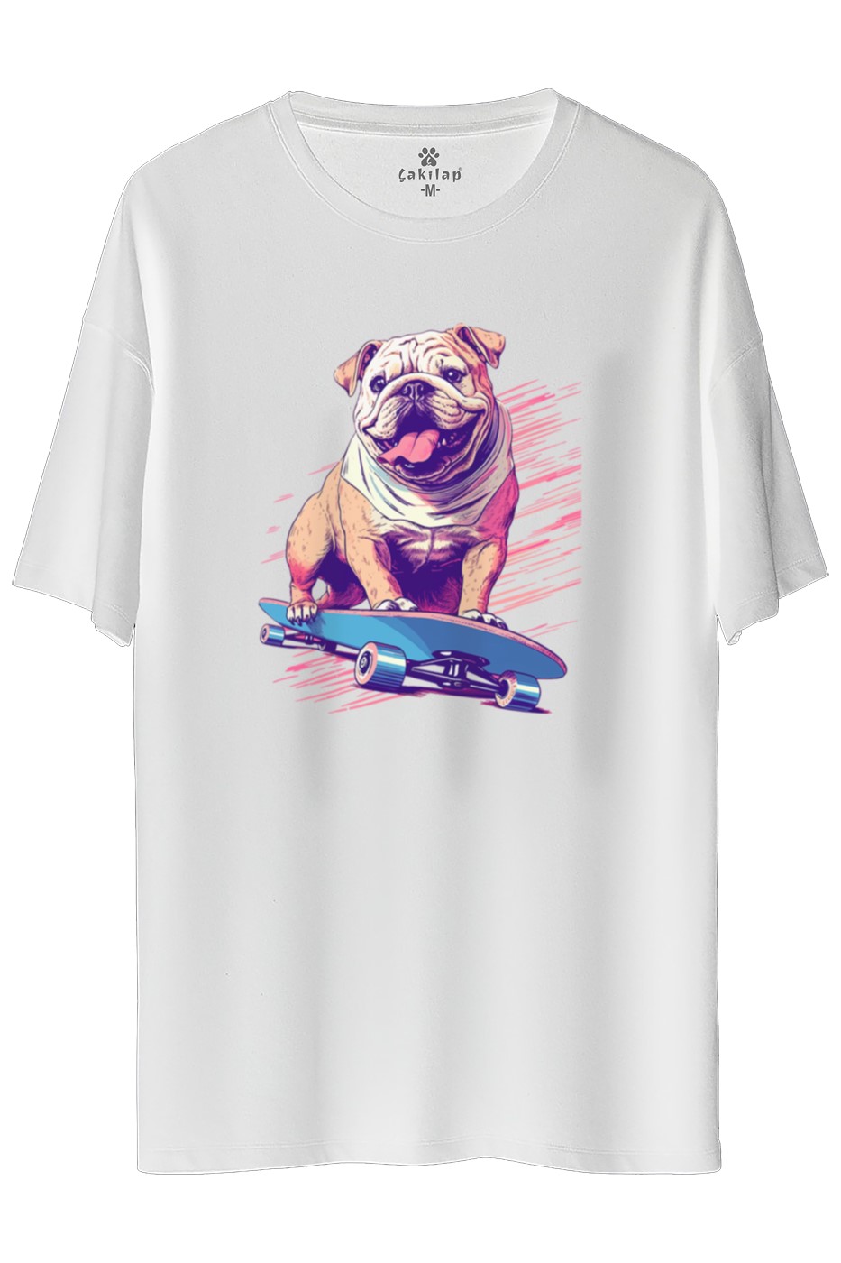 Köpek Baskılı Oversize Tişört