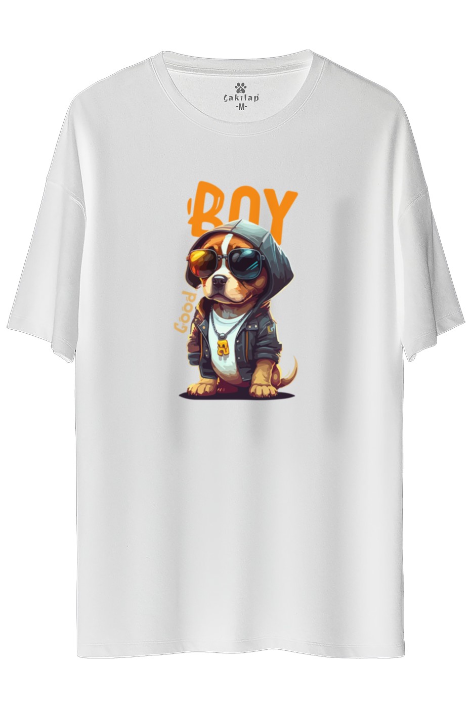 Köpek Baskılı Oversize Tişört