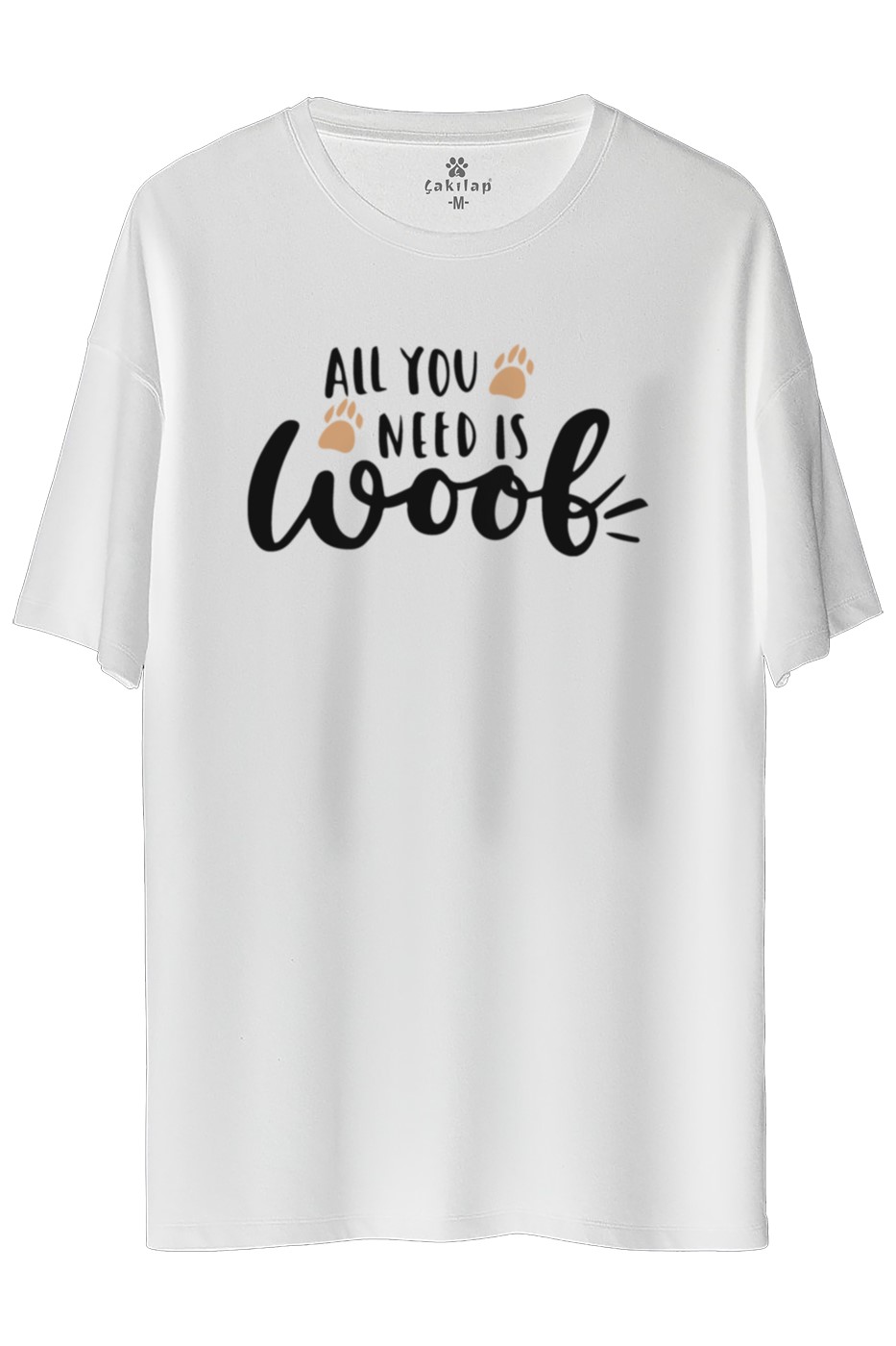 Köpek Baskılı Oversize Tişört