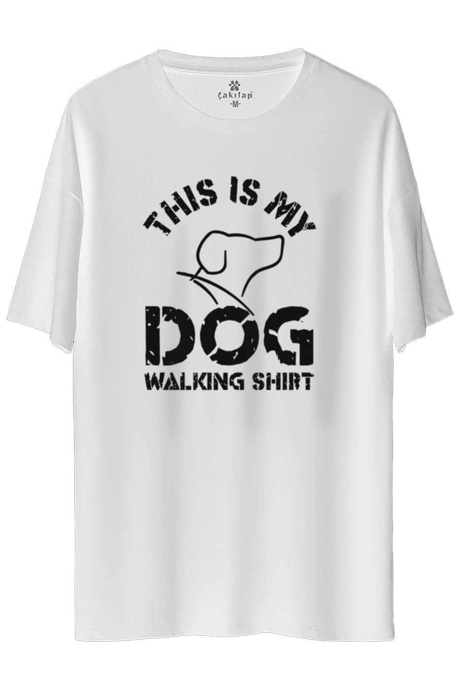 Köpek Baskılı Oversize Tişört