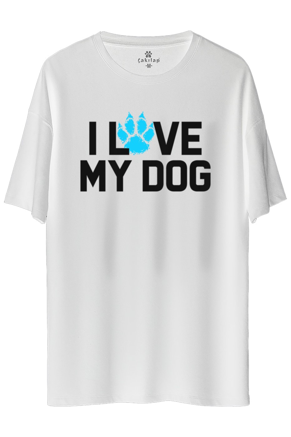 Köpek Baskılı Oversize Tişört