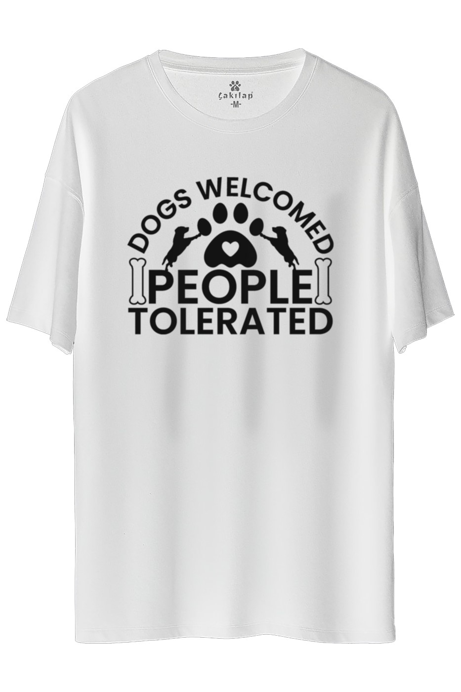Köpek Baskılı Oversize Tişört
