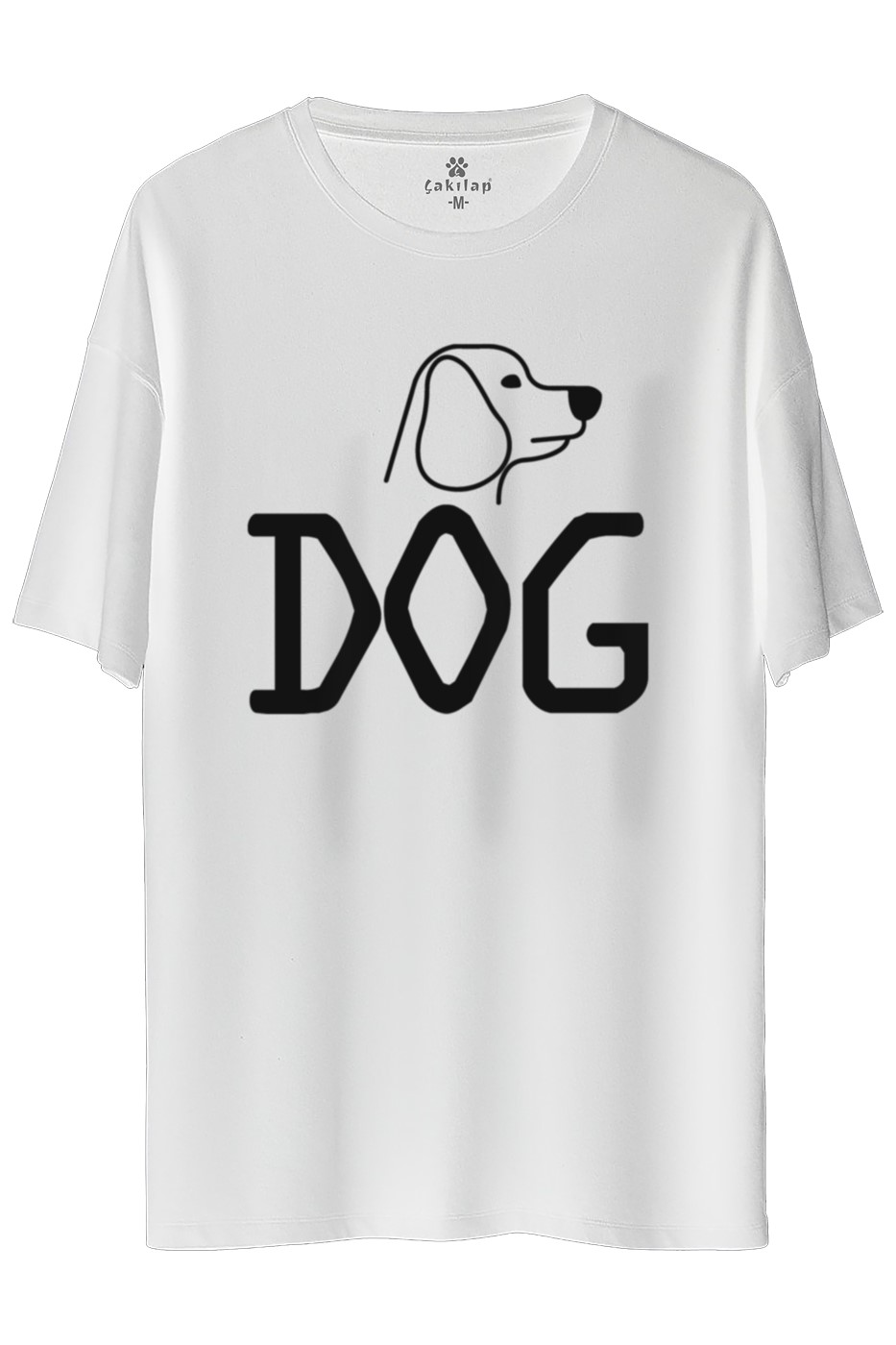 Köpek Baskılı Oversize Tişört