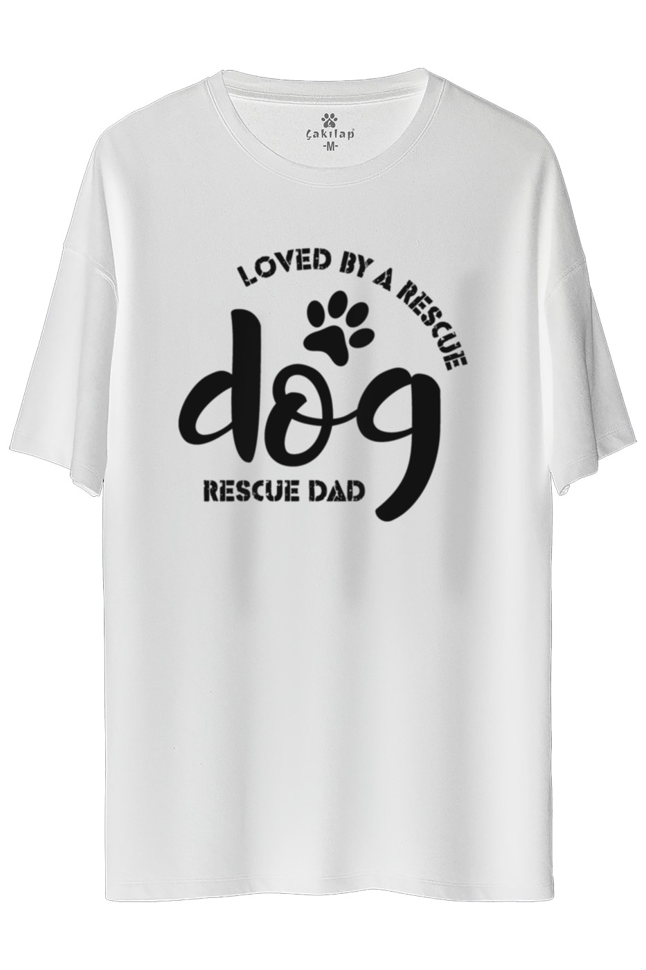 Köpek Baskılı Oversize Tişört