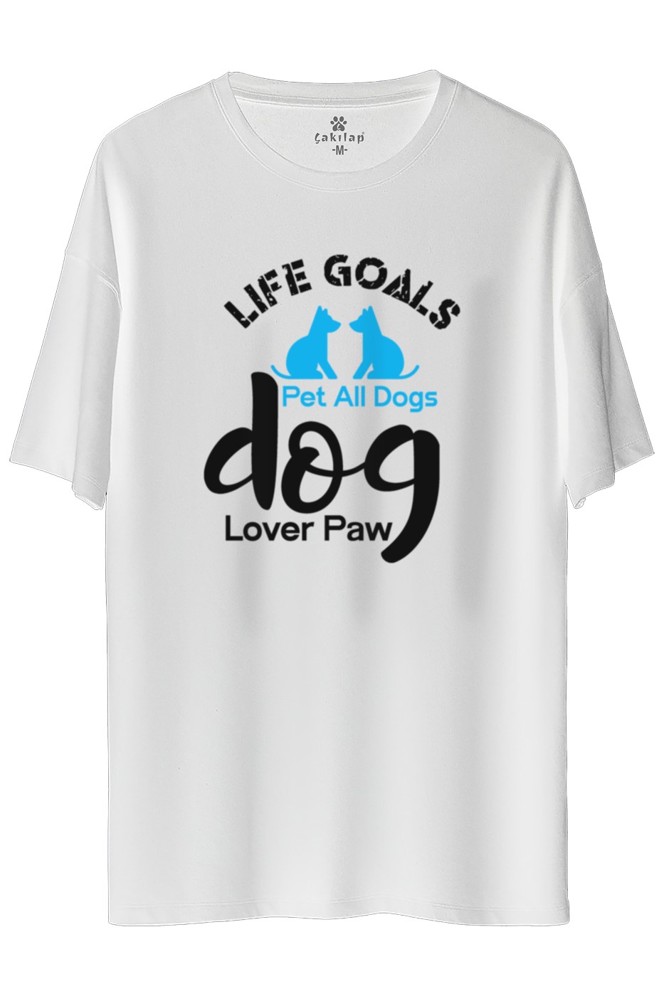 Köpek Baskılı Oversize Tişört