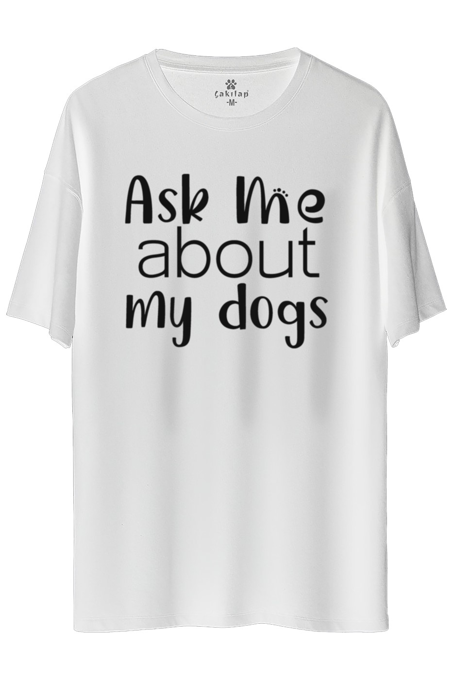 Köpek Baskılı Oversize Tişört