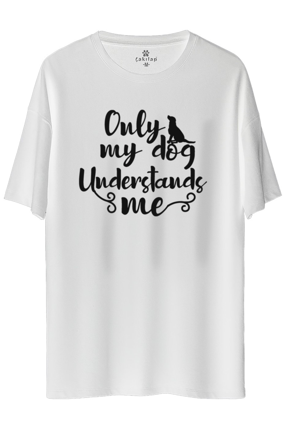Köpek Baskılı Oversize Tişört