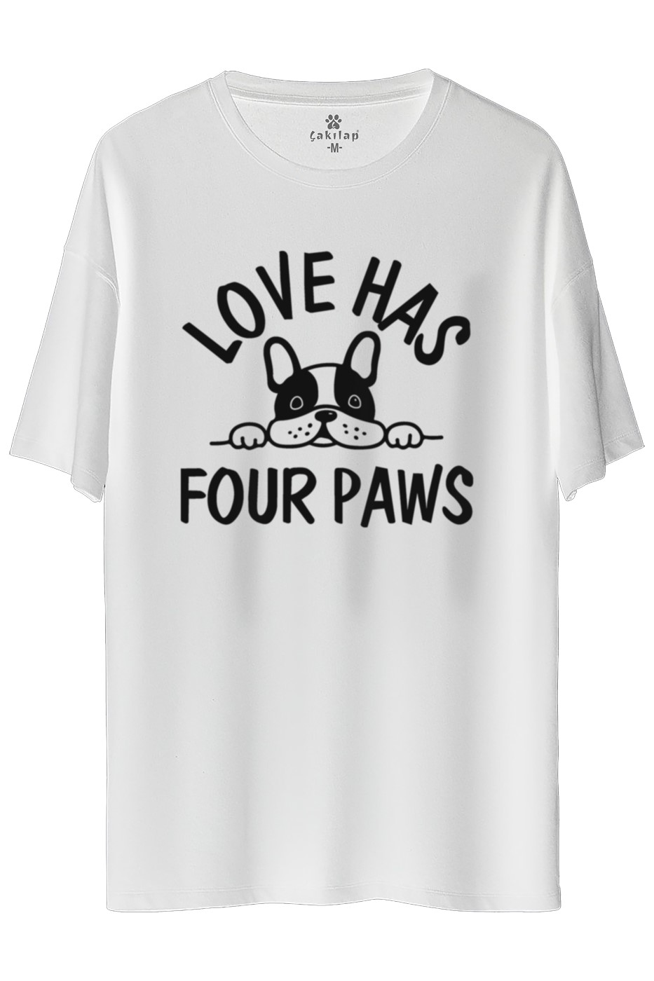 Köpek Baskılı Oversize Tişört