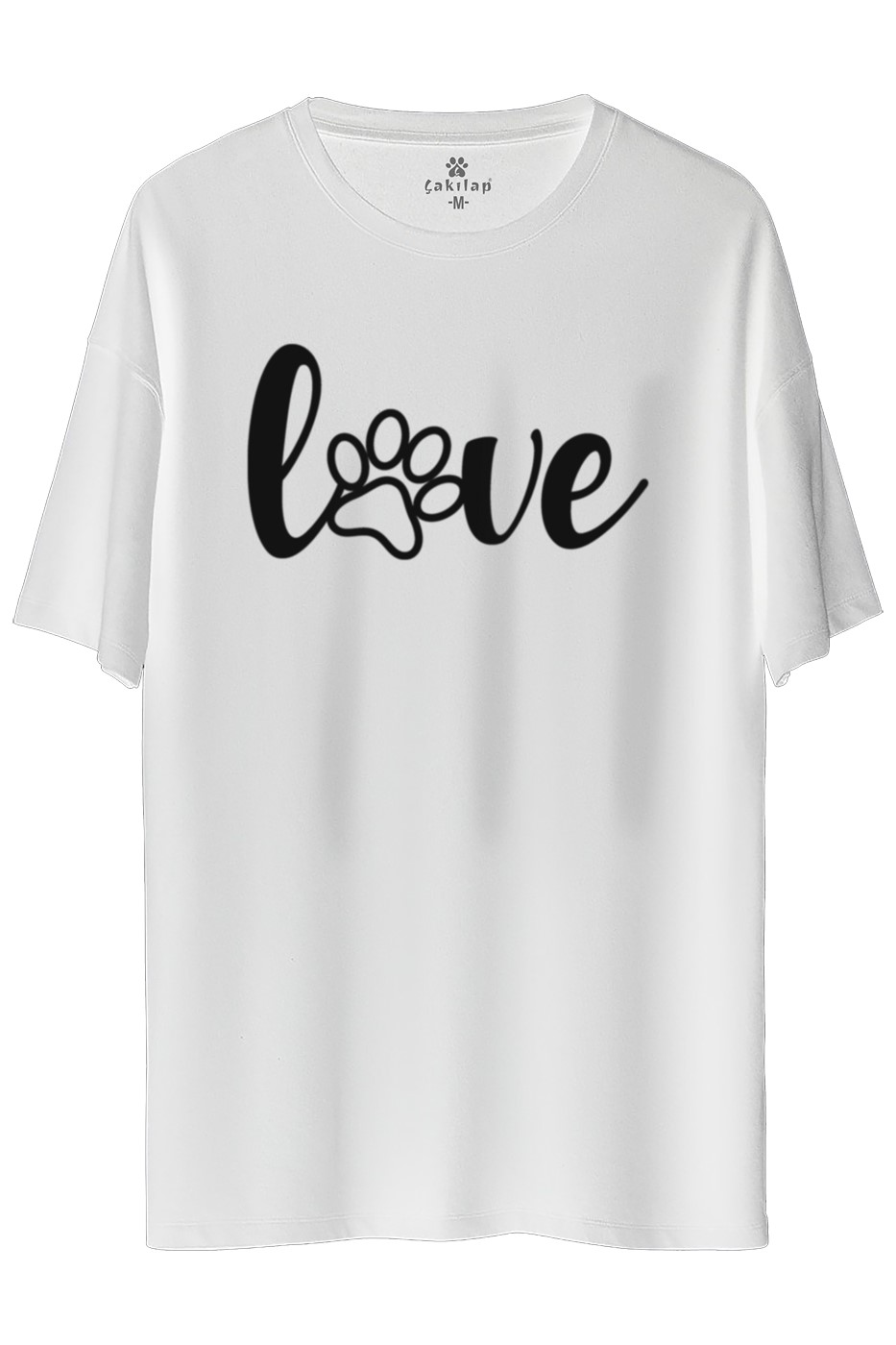 Köpek Baskılı Oversize Tişört