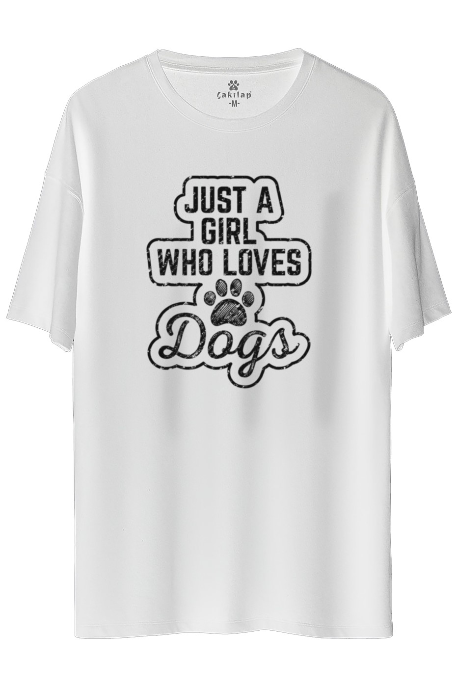 Köpek Baskılı Oversize Tişört