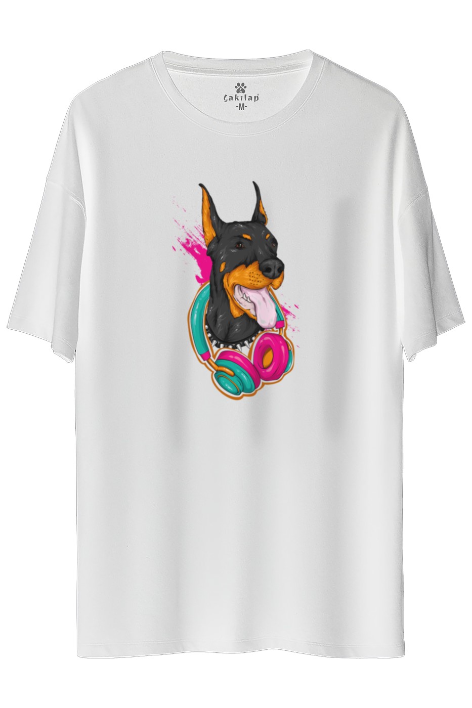 Köpek Baskılı Oversize Tişört