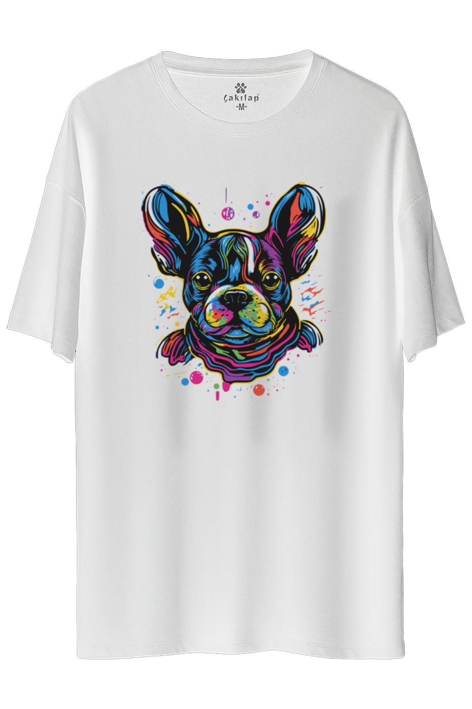 Köpek Baskılı Oversize Tişört