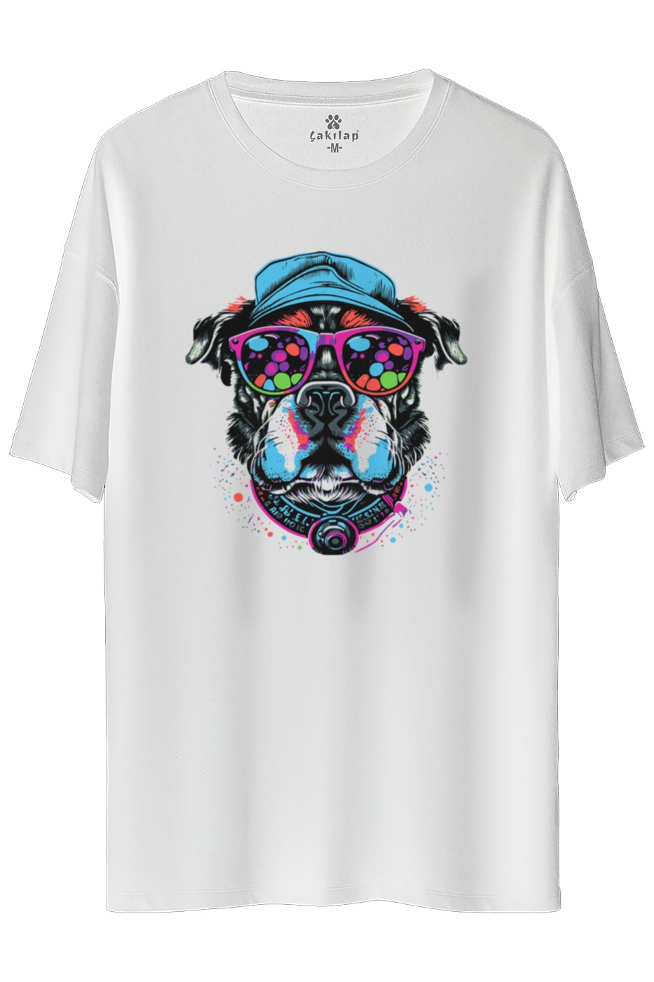 Köpek Baskılı Oversize Tişört