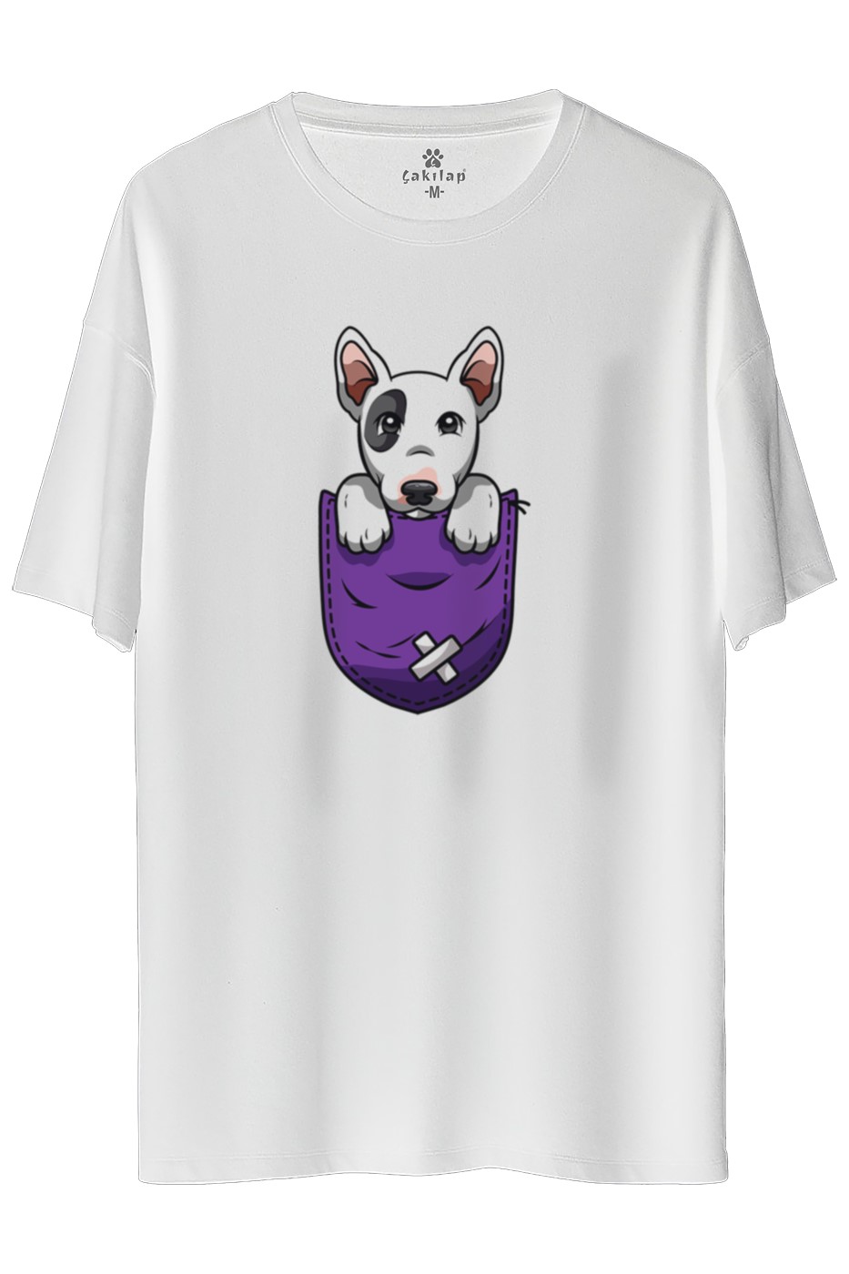 Köpek Baskılı Oversize Tişört