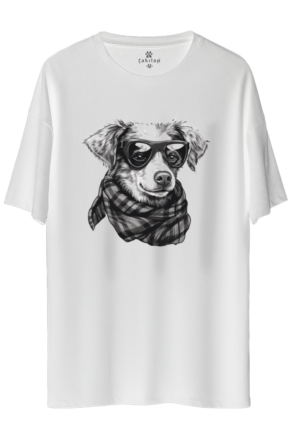Köpek Baskılı Oversize Tişört