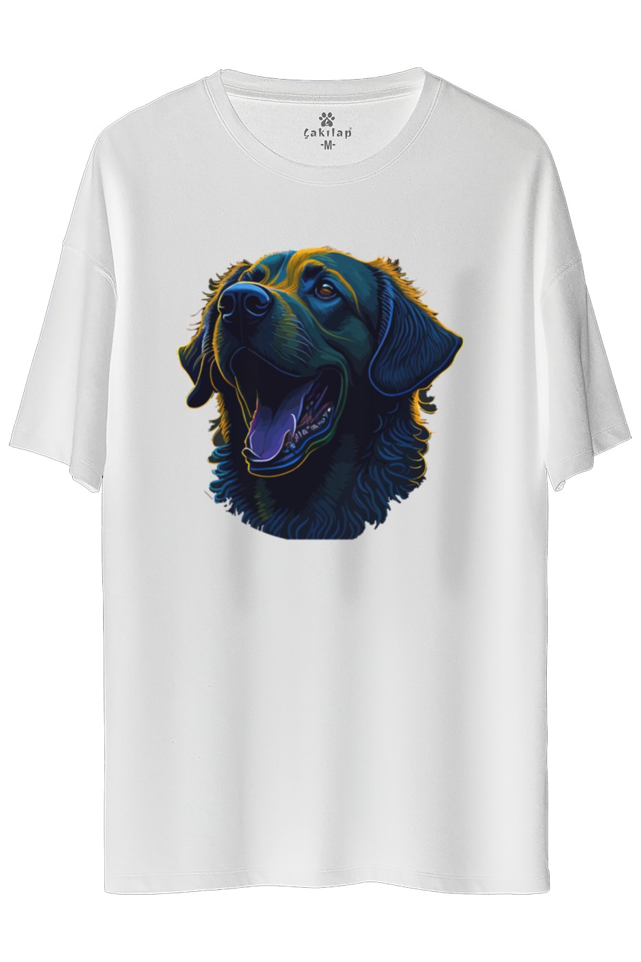 Köpek Baskılı Oversize Tişört