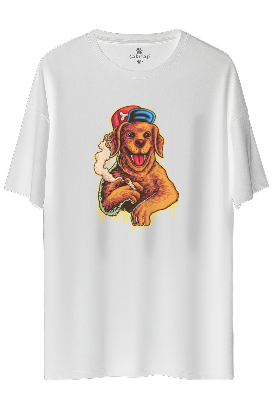 Köpek Baskılı Oversize Tişört