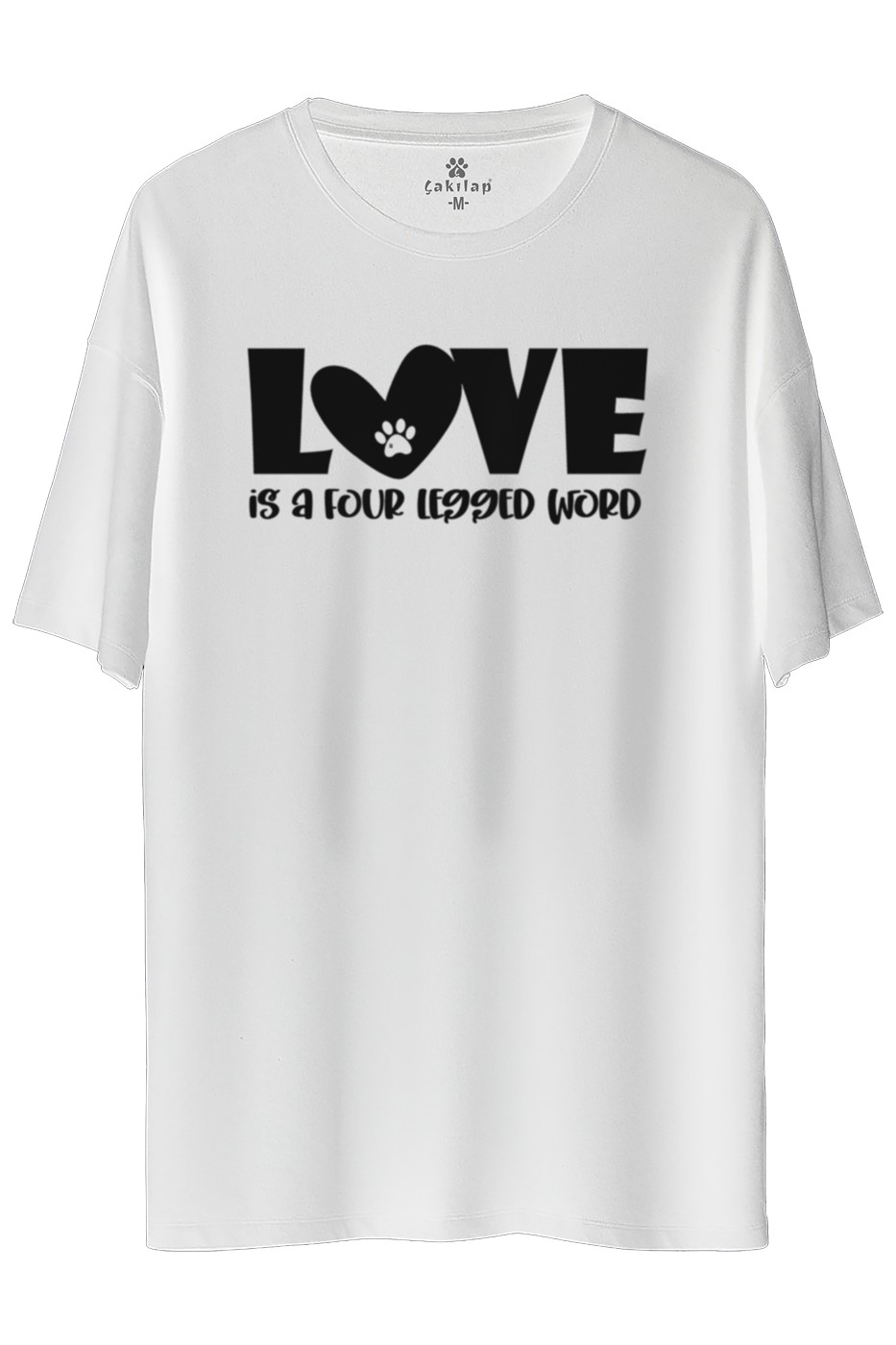 Köpek Baskılı Oversize Tişört