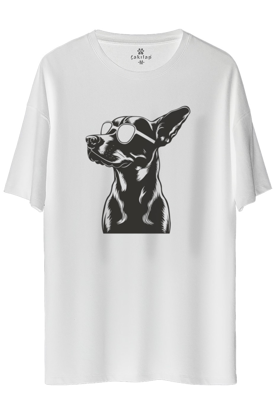 Köpek Baskılı Oversize Tişört