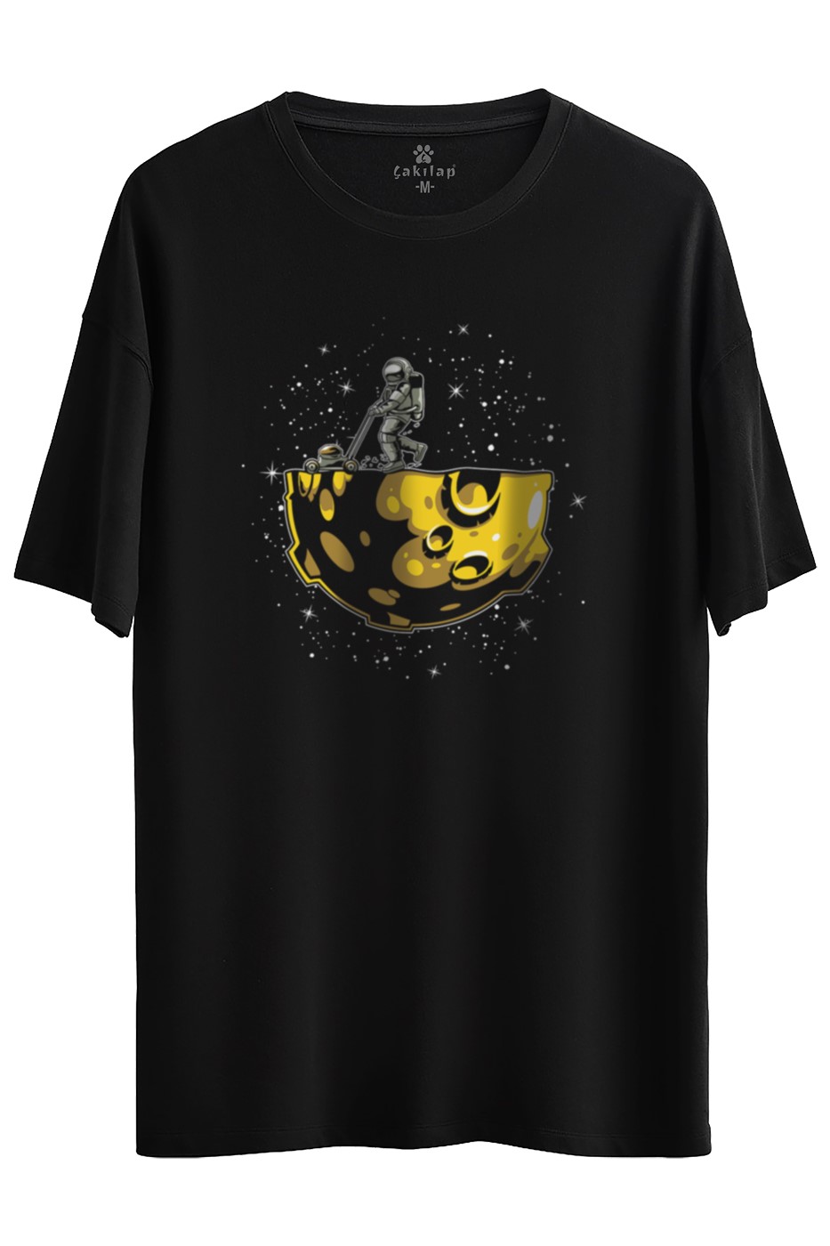 Astronot Baskılı Oversize Tişört