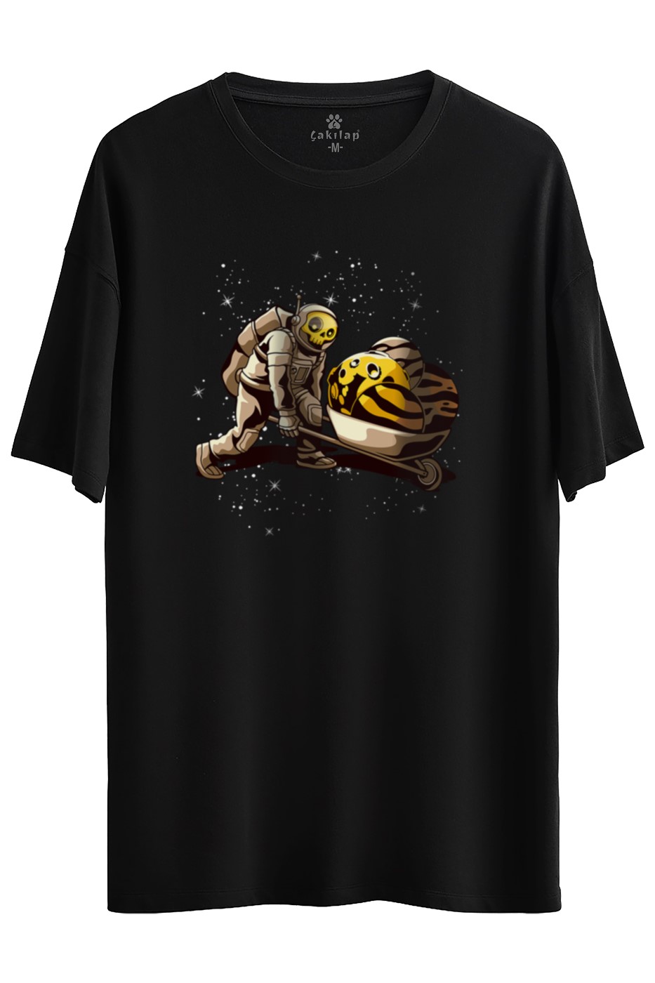 Astronot Baskılı Oversize Tişört