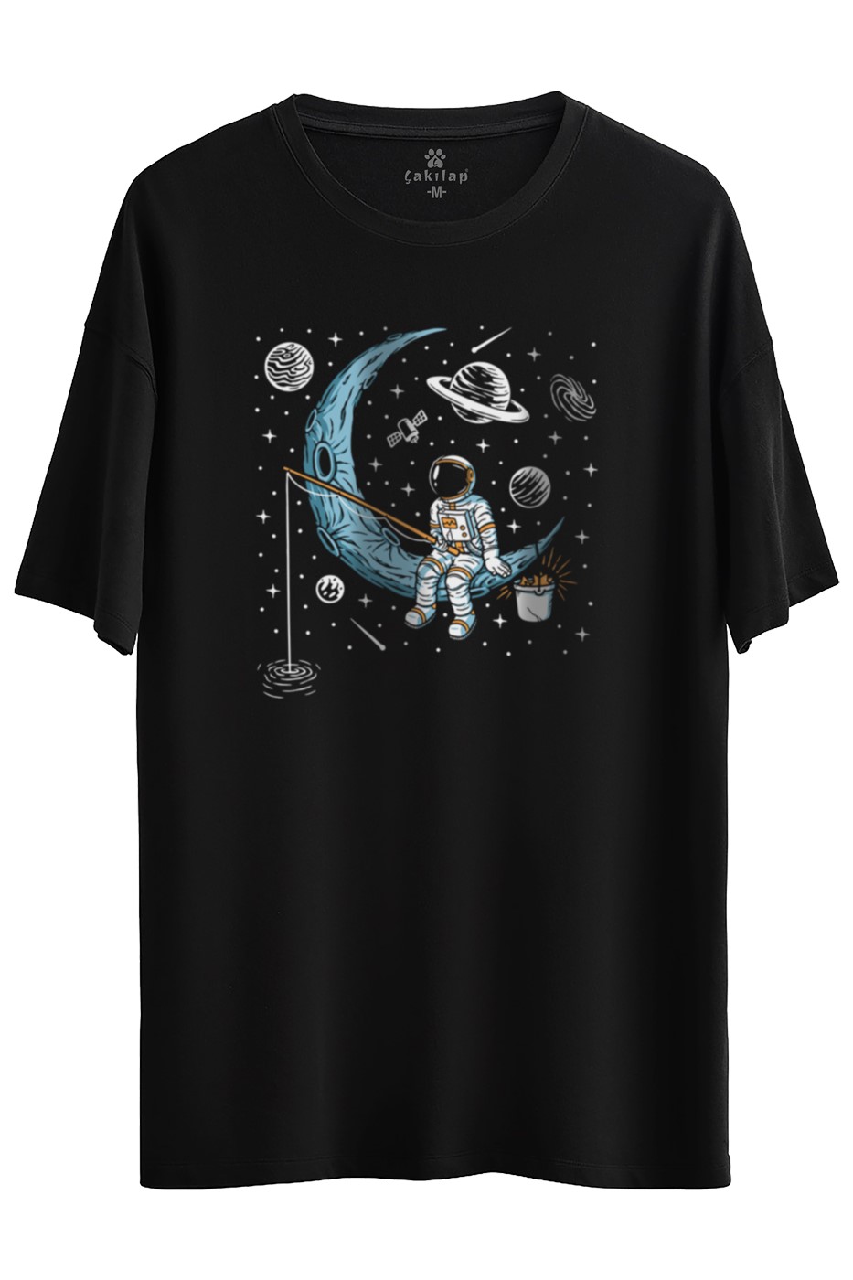 Astronot Baskılı Oversize Tişört