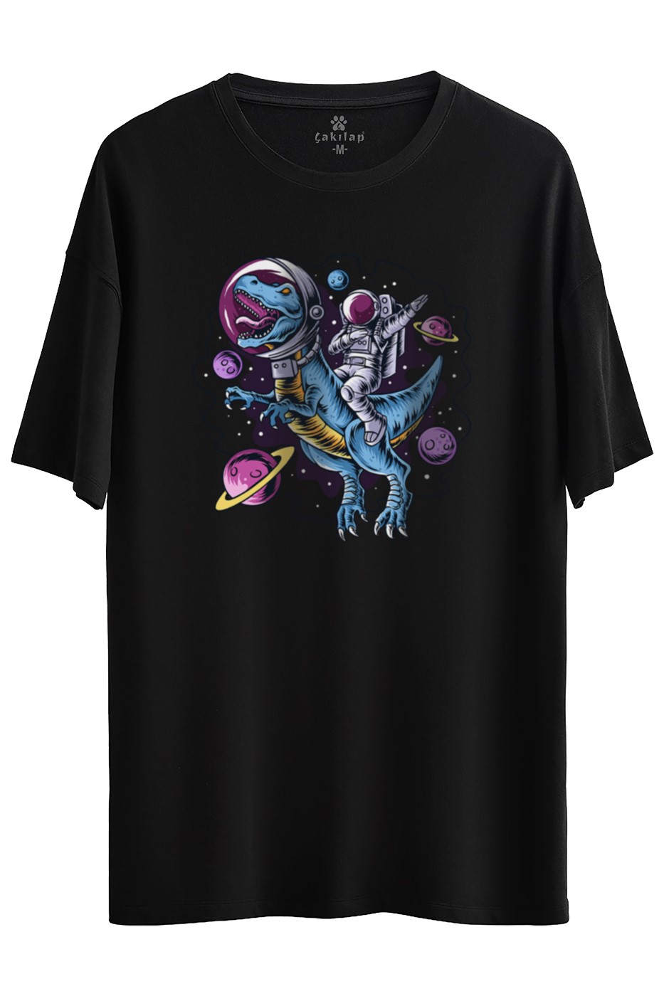 Astronot Baskılı Oversize Tişört