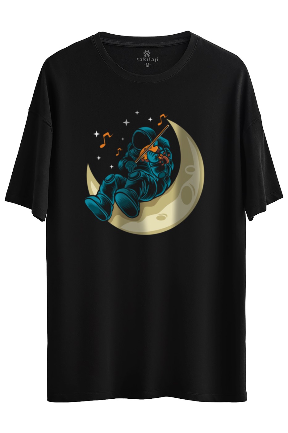 Astronot Baskılı Oversize Tişört