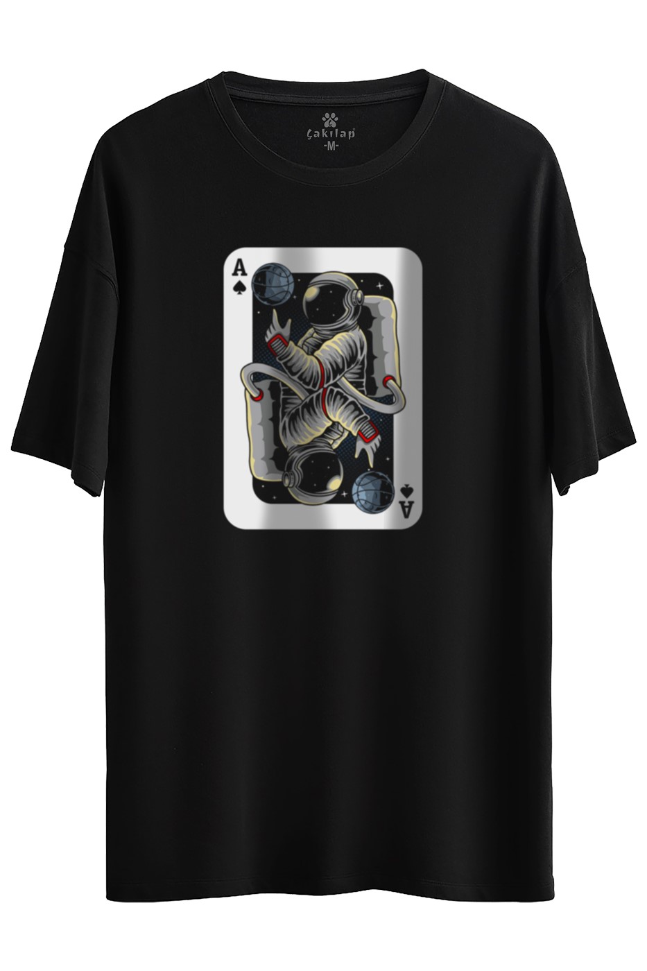 Astronot Baskılı Oversize Tişört