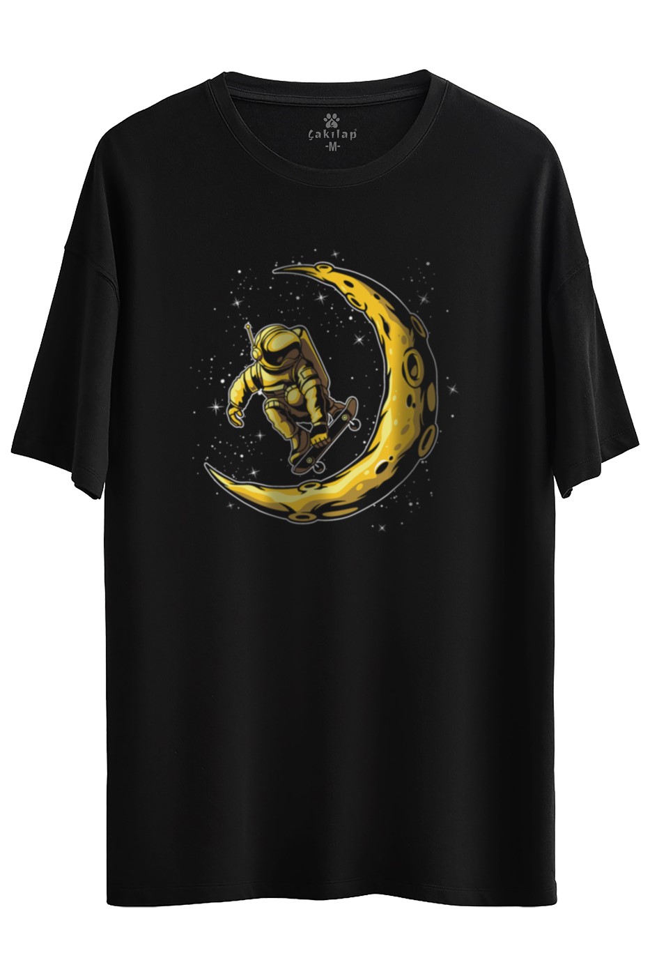 Astronot Baskılı Oversize Tişört