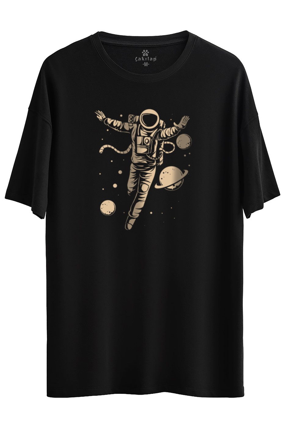 Astronot Baskılı Oversize Tişört
