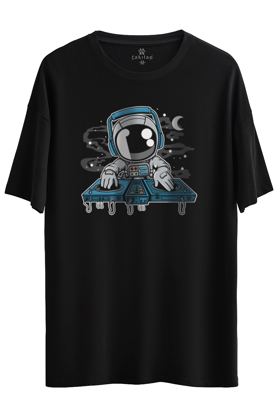 Astronot Baskılı Oversize Tişört