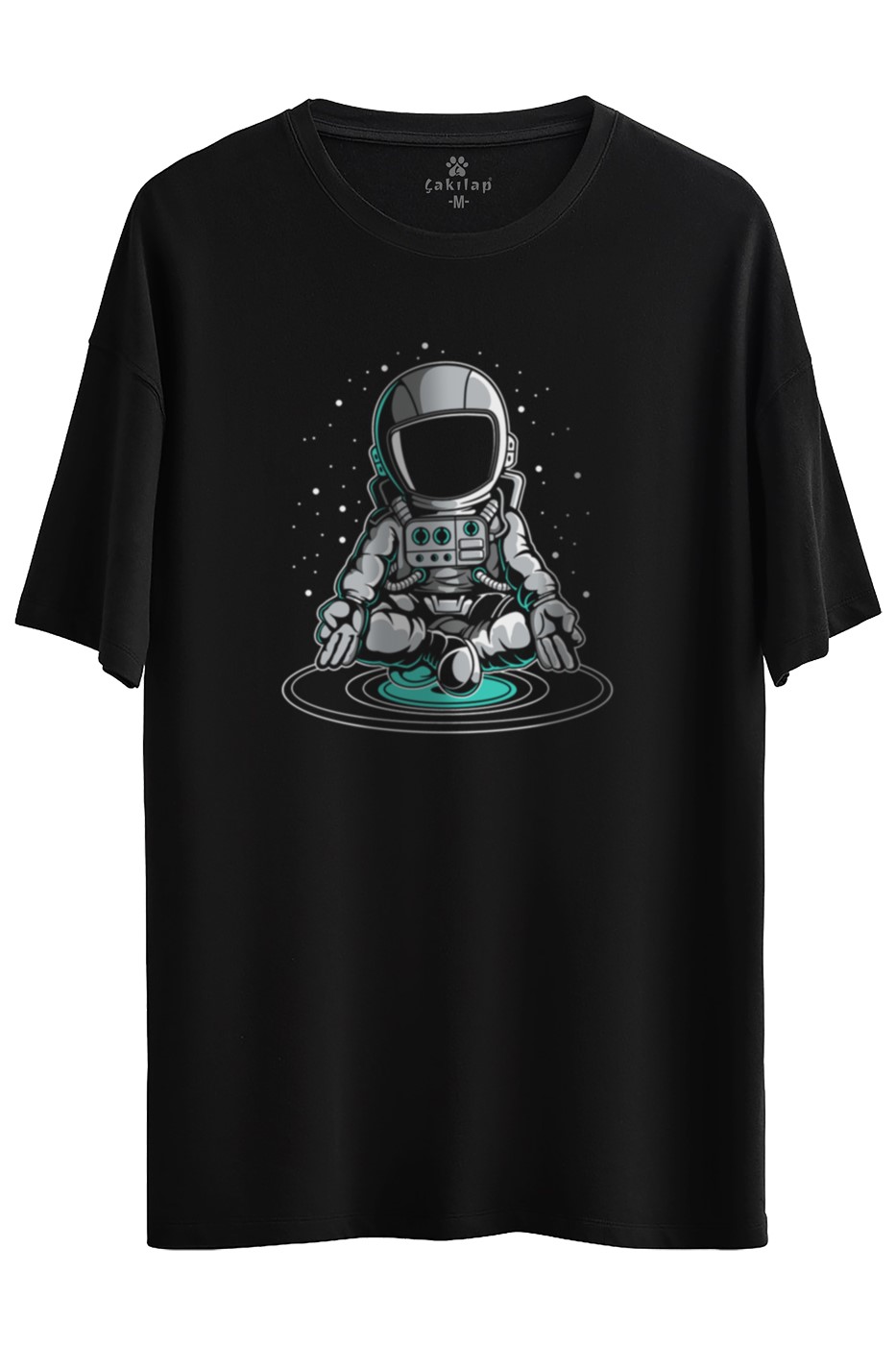 Astronot Baskılı Oversize Tişört