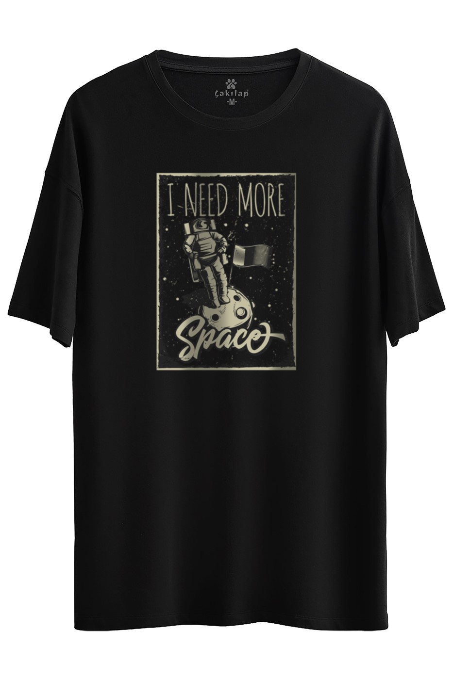 Astronot Baskılı Oversize Tişört