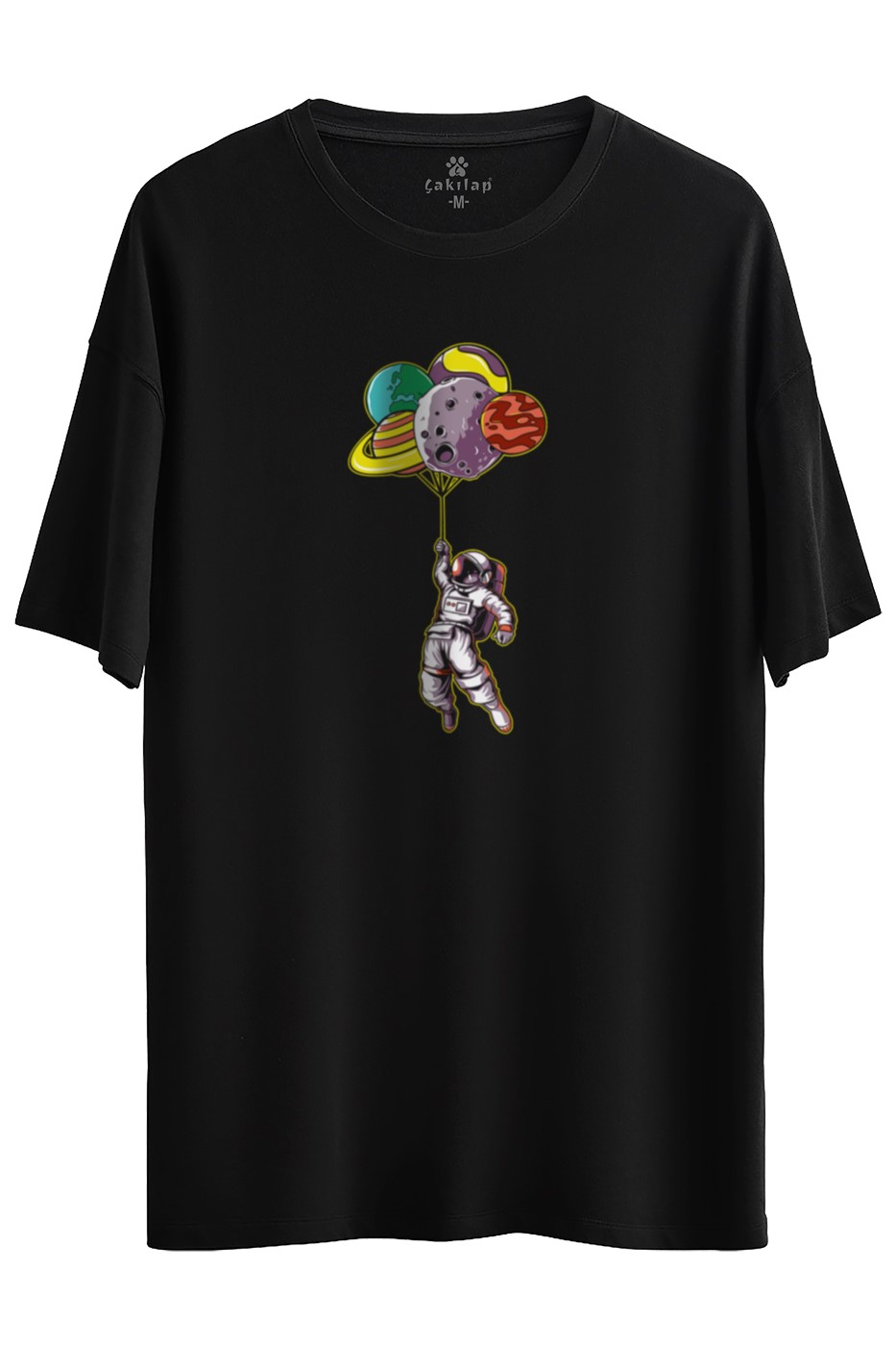 Astronot Baskılı Oversize Tişört