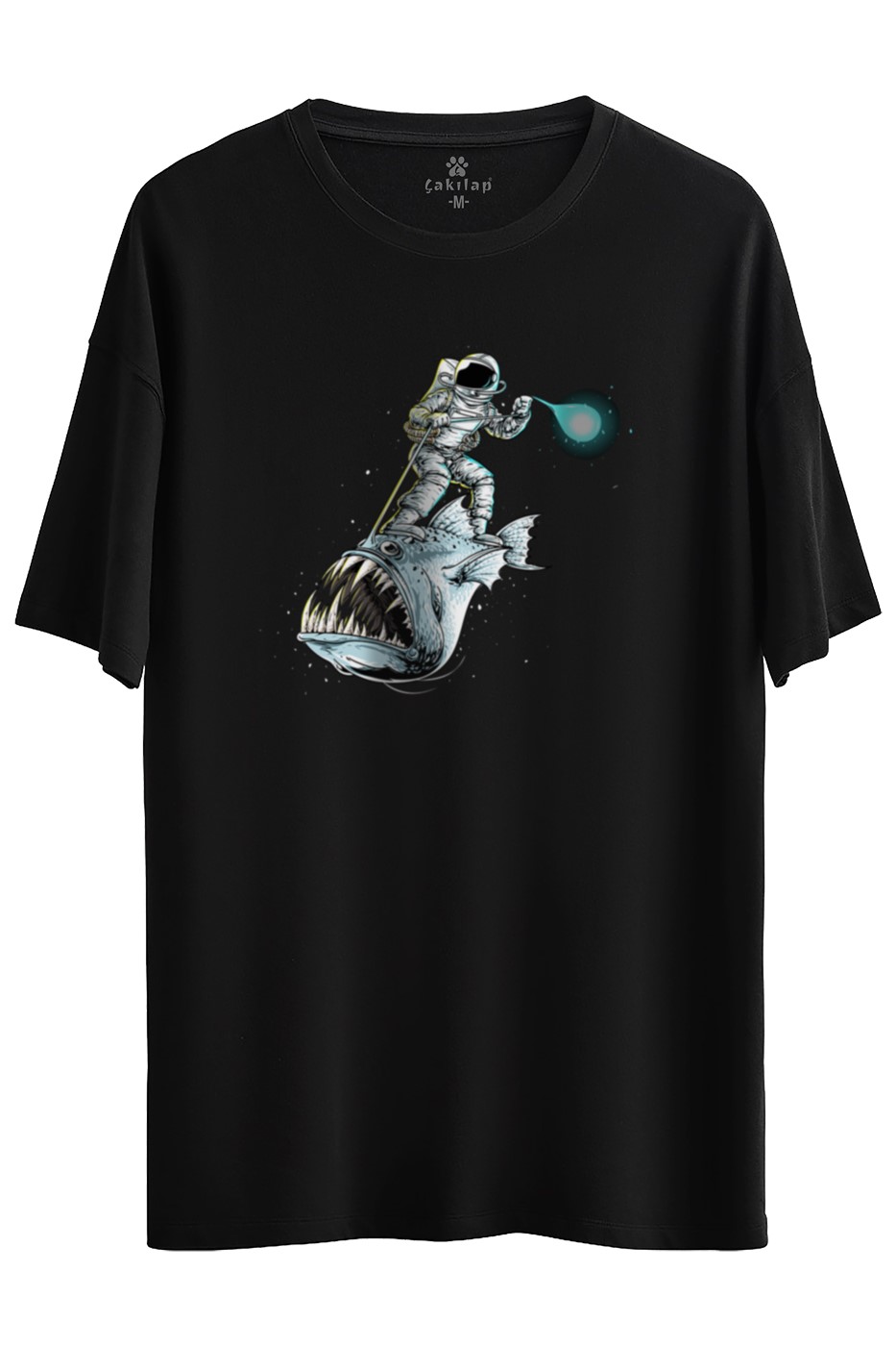 Astronot Baskılı Oversize Tişört