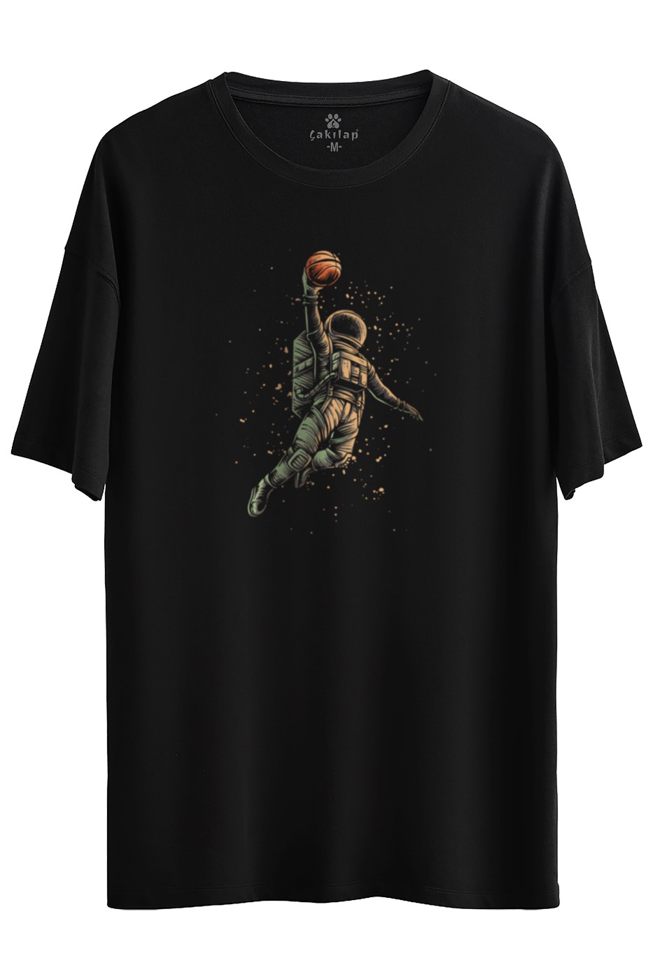 Astronot Baskılı Oversize Tişört