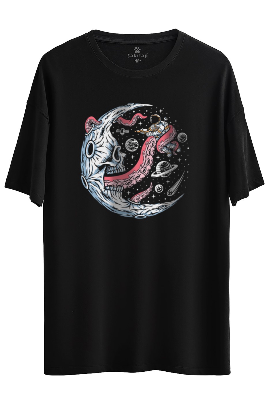 Astronot Baskılı Oversize Tişört