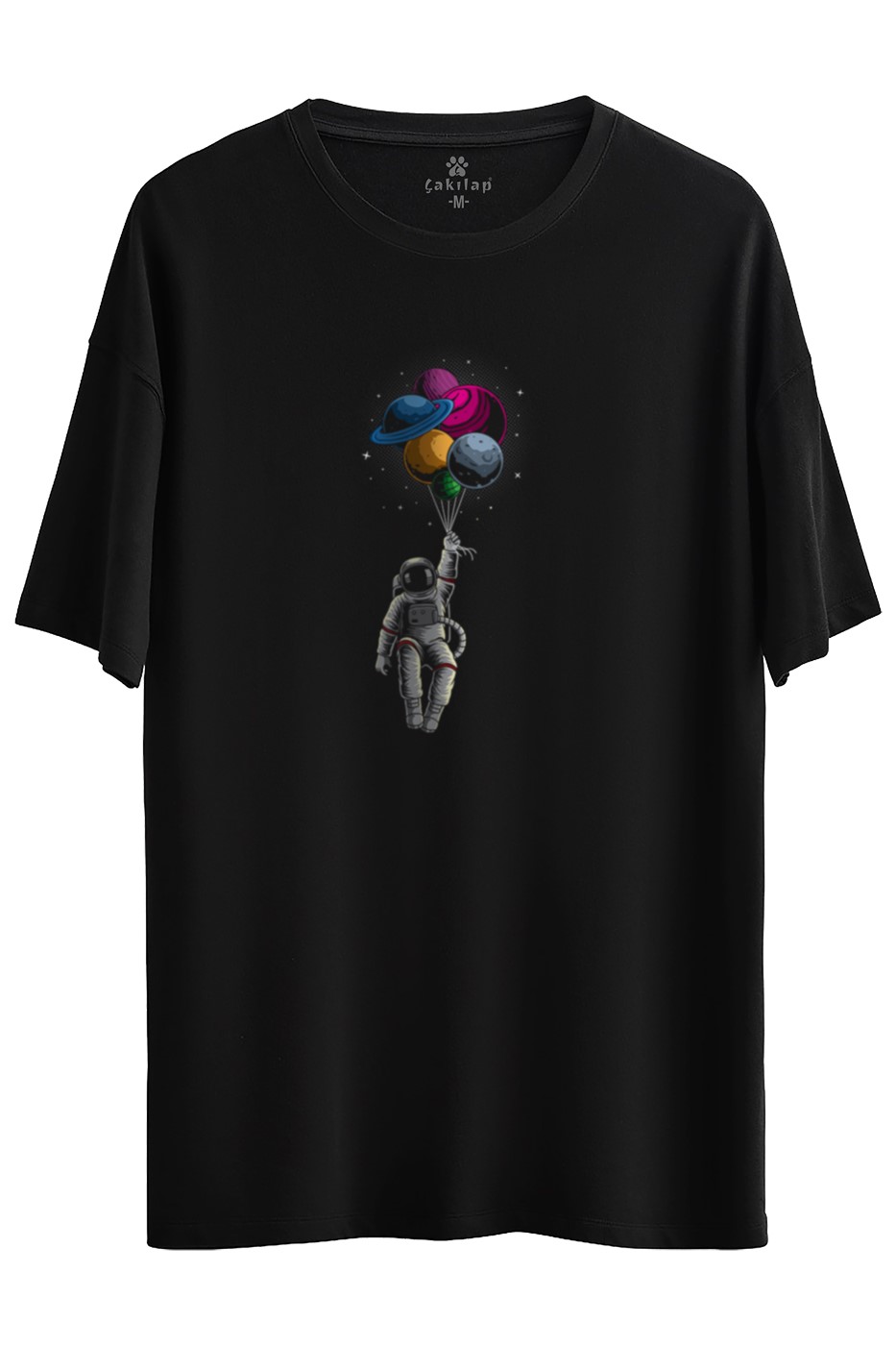 Astronot Baskılı Oversize Tişört